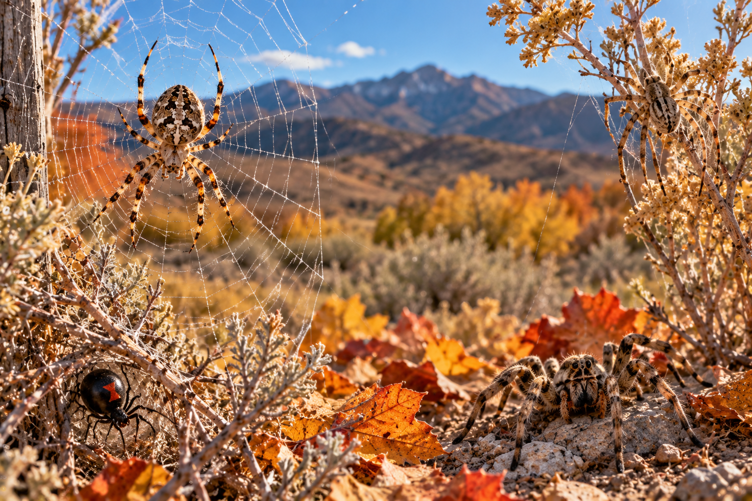 Nevada Autumn Spiders and Silken Webs